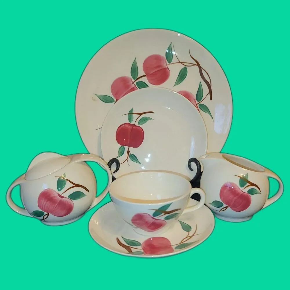 EXTREMELY RARE Canonsburg Mcintosh 4‎ Piece Place Setting Sugar&Creamer